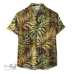 ScotsTee Shop Scottish Cree Clan Tartan Vintage Leaves Hawaiian Shirt