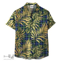 ScotsTee Shop Scottish Campbell Argyll Ancient Clan Tartan Vintage Leaves Hawaiian Shirt