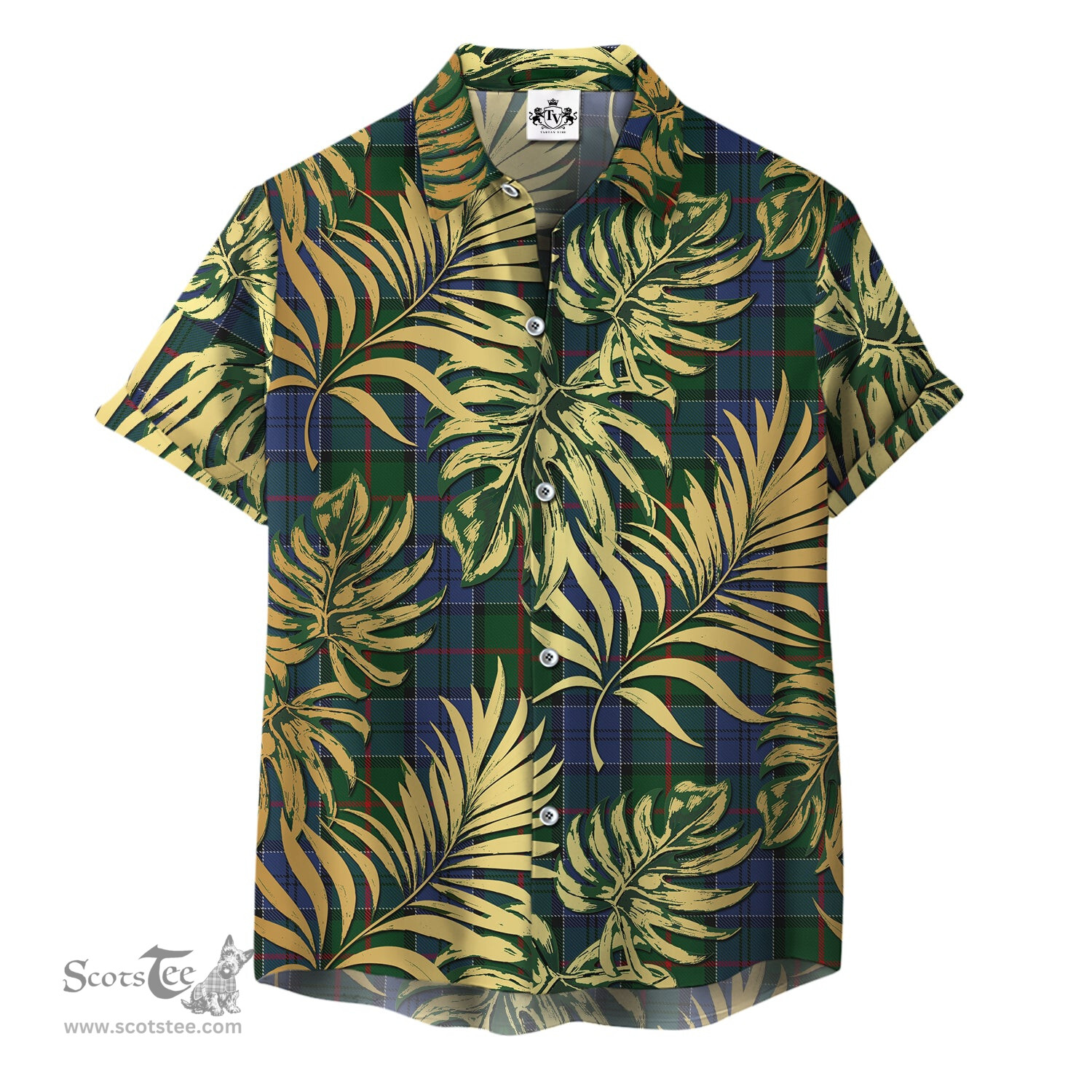 ScotsTee Shop Scottish Colquhoun 01 Clan Tartan Vintage Leaves Hawaiian Shirt