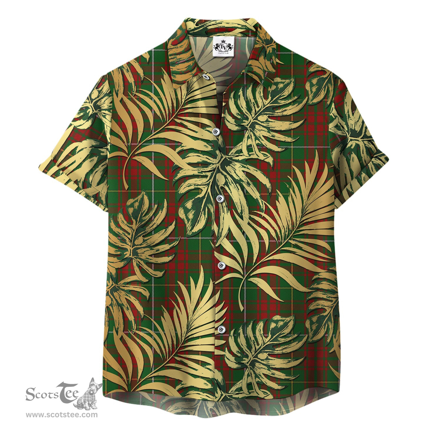 ScotsTee Shop Scottish Bruce Hunting Clan Tartan Vintage Leaves Hawaiian Shirt