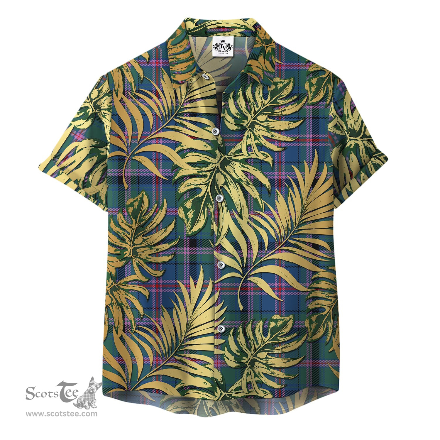 ScotsTee Shop Scottish Cooper Ancient Clan Tartan Vintage Leaves Hawaiian Shirt