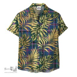 ScotsTee Shop Scottish Cooper Ancient Clan Tartan Vintage Leaves Hawaiian Shirt