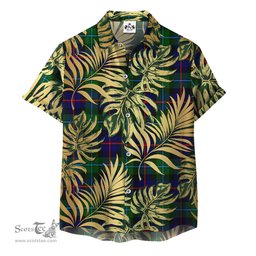 ScotsTee Shop Scottish Calder Modern Clan Tartan Vintage Leaves Hawaiian Shirt