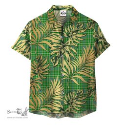 ScotsTee Shop Scottish Currie Clan Tartan Vintage Leaves Hawaiian Shirt