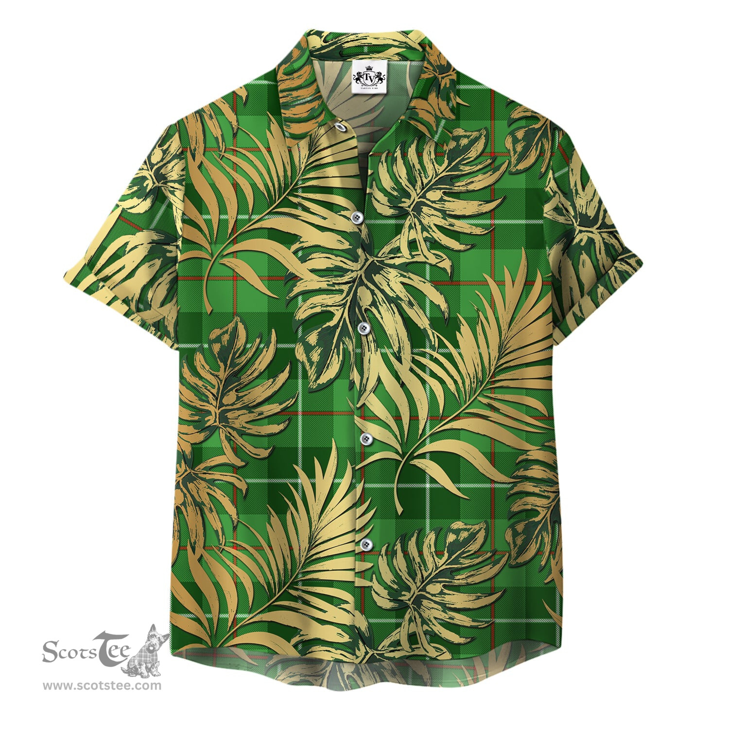 ScotsTee Shop Scottish Boyle Clan Tartan Vintage Leaves Hawaiian Shirt