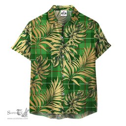 ScotsTee Shop Scottish Boyle Clan Tartan Vintage Leaves Hawaiian Shirt