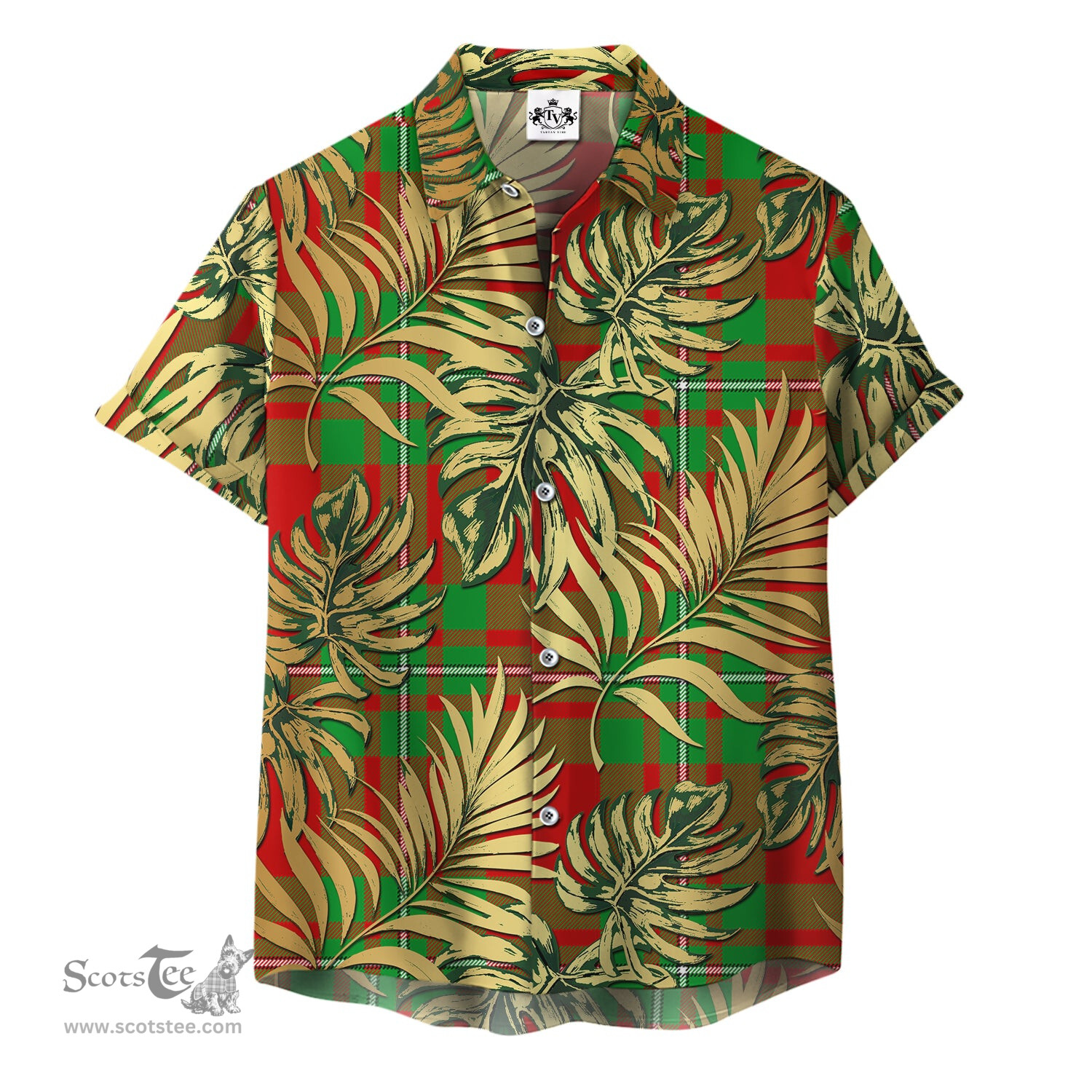 ScotsTee Shop Scottish Callander Modern Clan Tartan Vintage Leaves Hawaiian Shirt