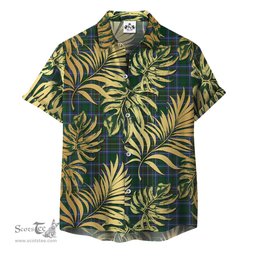 ScotsTee Shop Scottish Cockburn 02 Clan Tartan Vintage Leaves Hawaiian Shirt