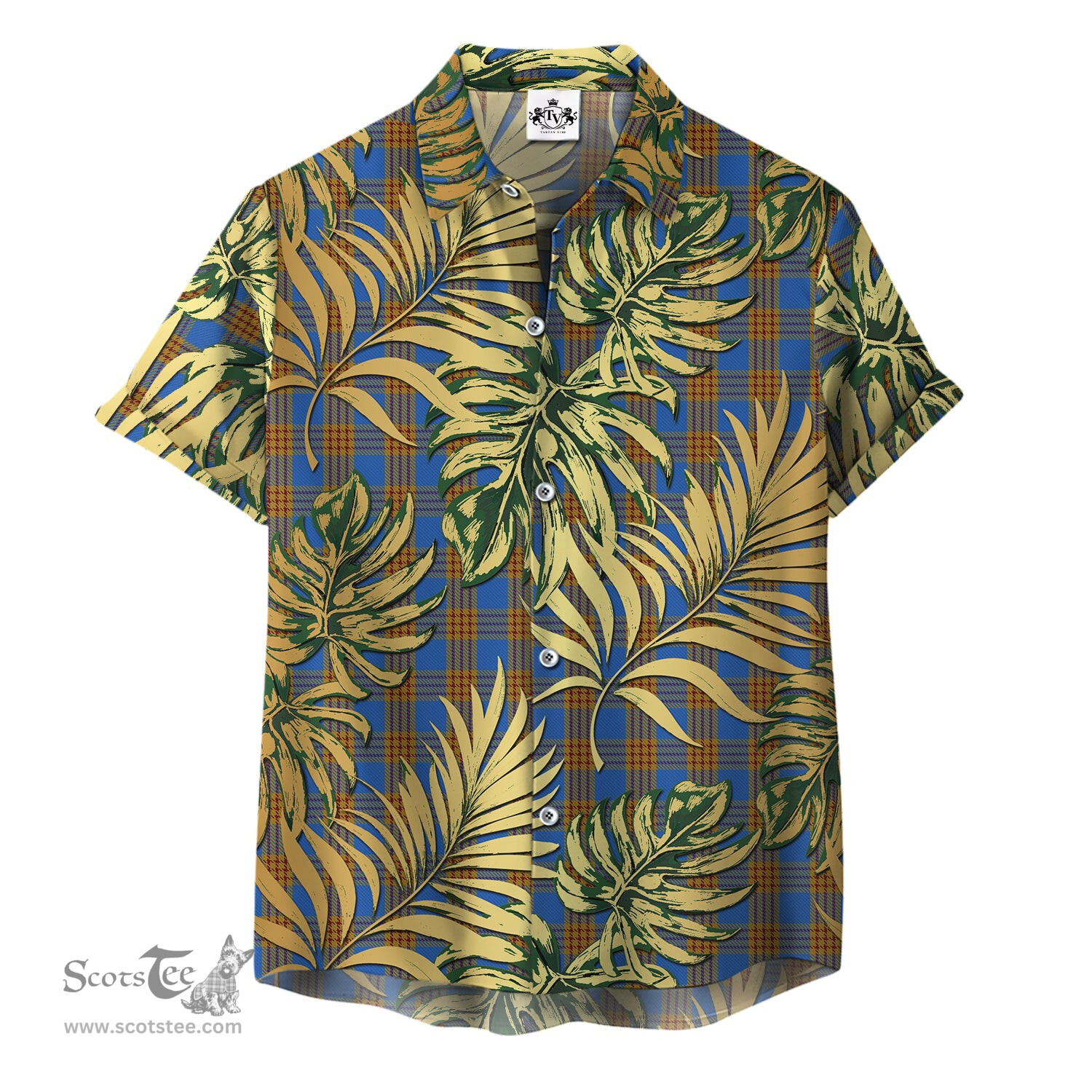 ScotsTee Shop Scottish Carlisle Ancient Clan Tartan Vintage Leaves Hawaiian Shirt