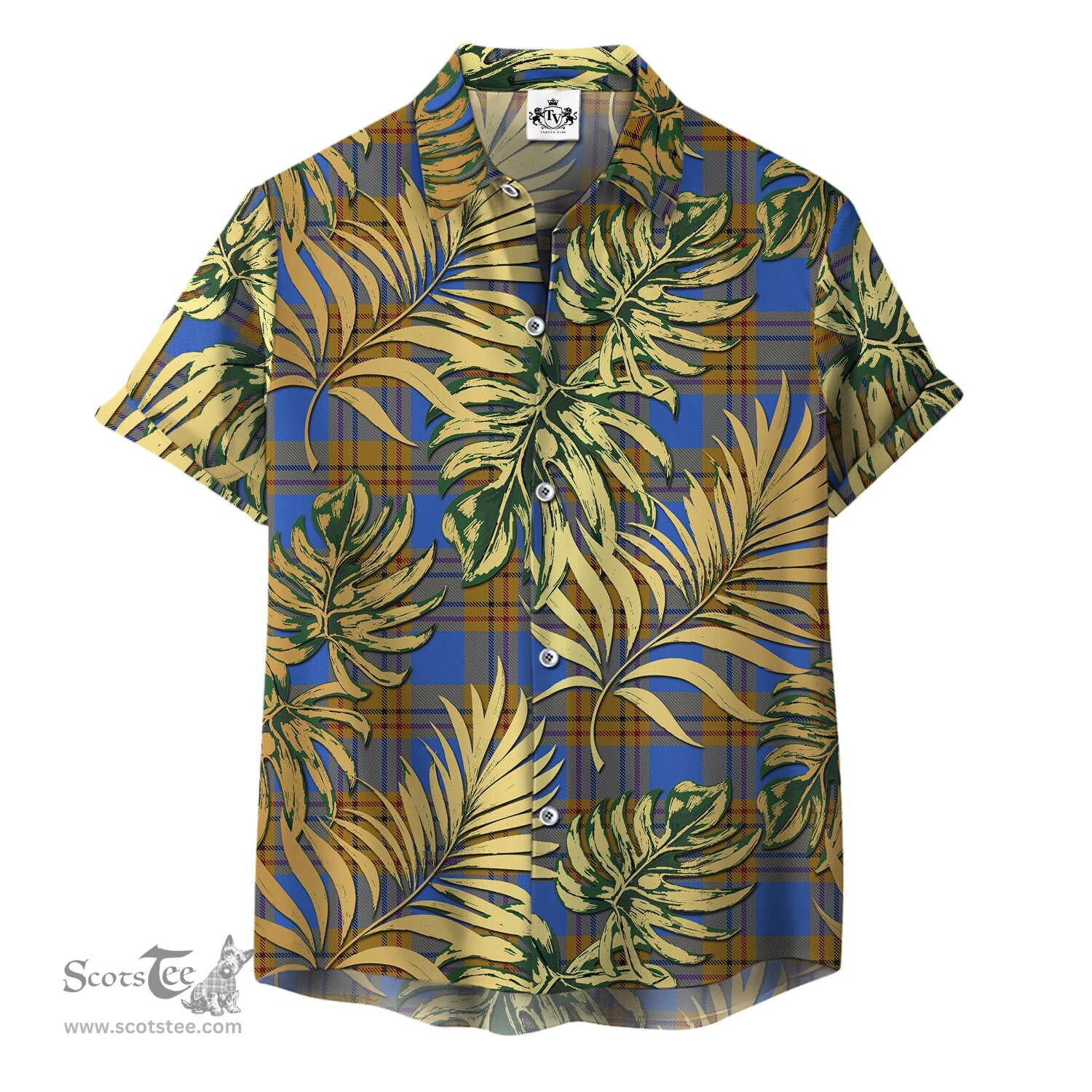 ScotsTee Shop Scottish Carlisle Clan Tartan Vintage Leaves Hawaiian Shirt
