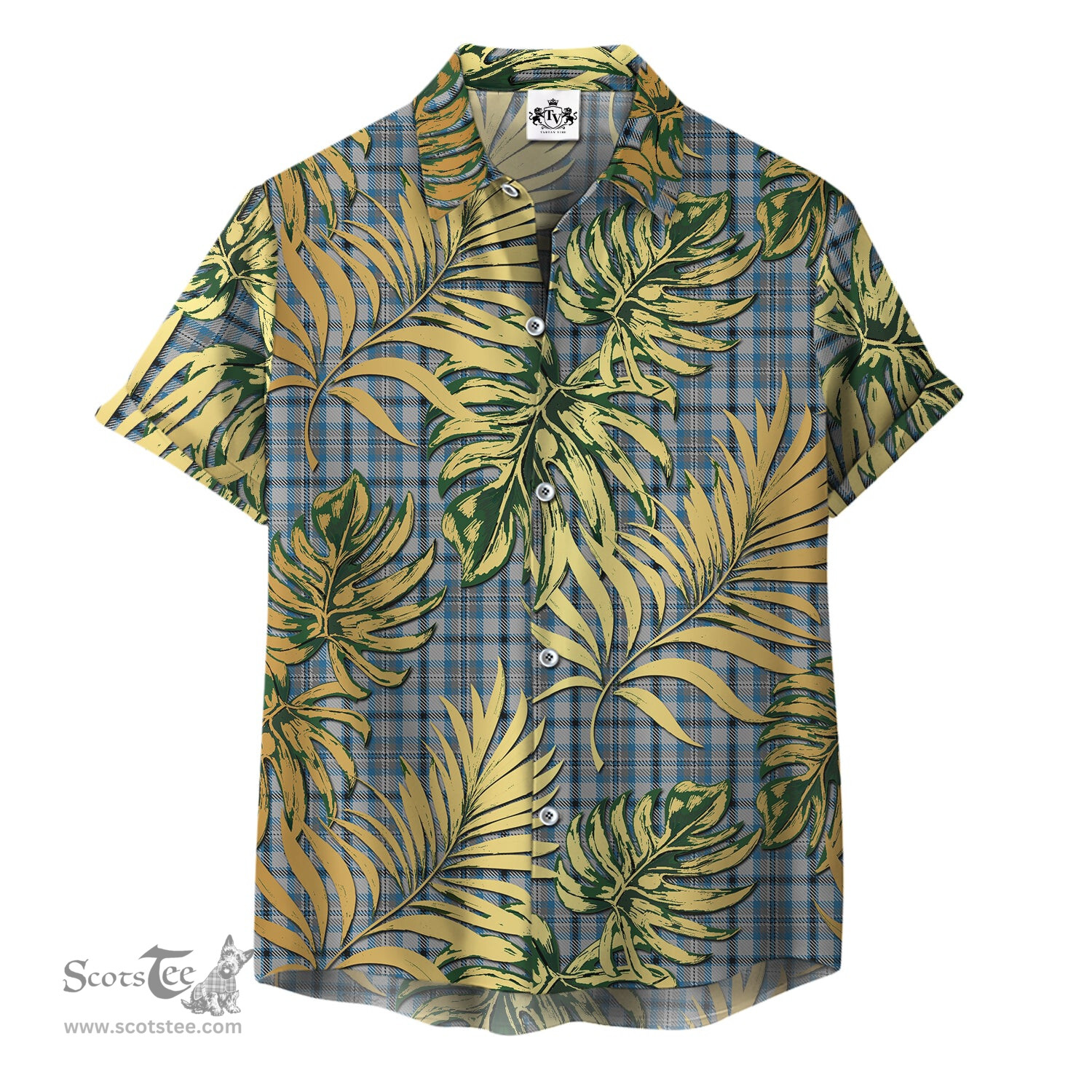 ScotsTee Shop Scottish Conquergood Clan Tartan Vintage Leaves Hawaiian Shirt