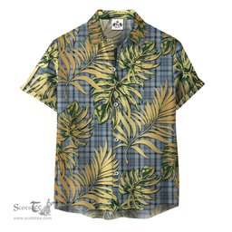 ScotsTee Shop Scottish Conquergood Clan Tartan Vintage Leaves Hawaiian Shirt