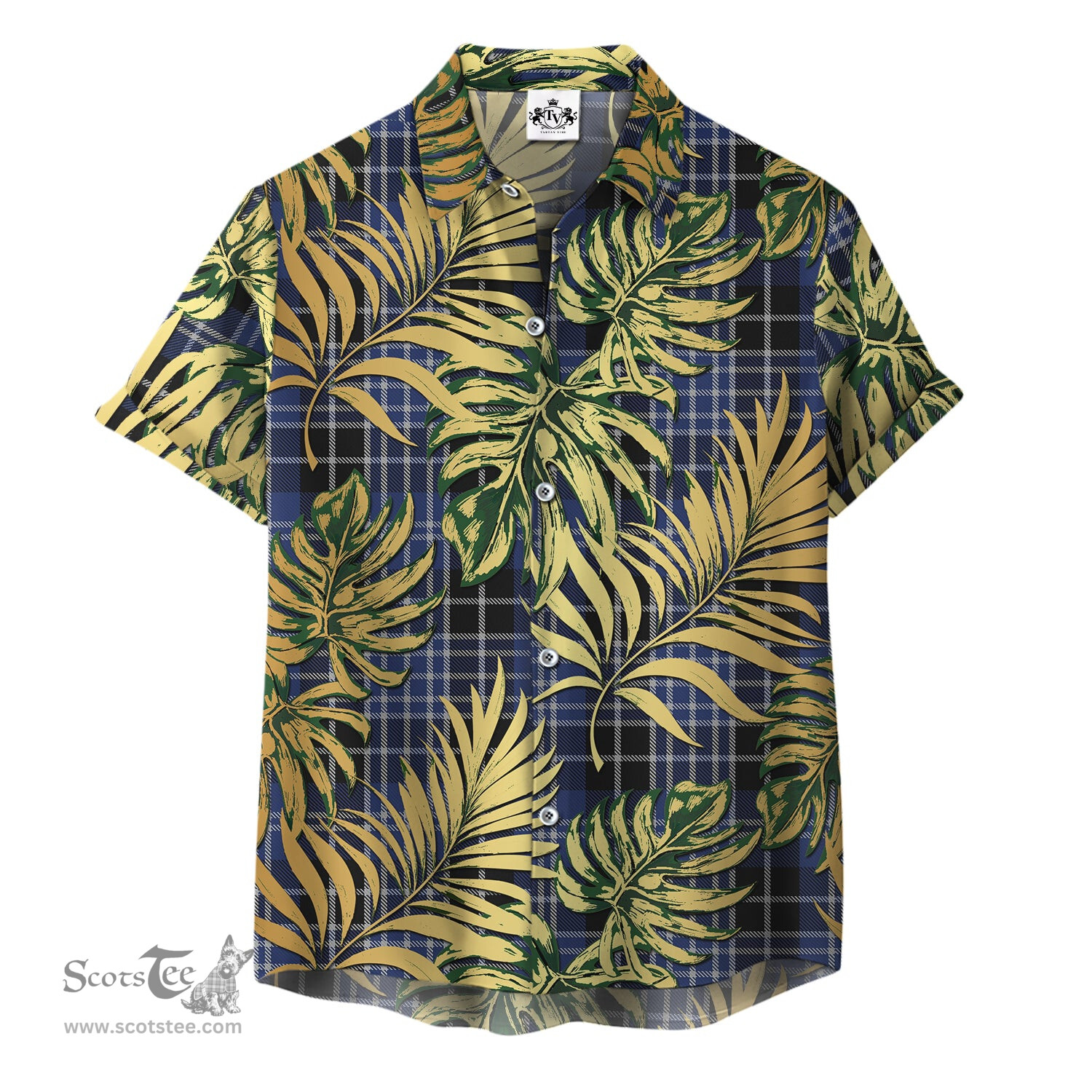 ScotsTee Shop Scottish Clark 02 Clan Tartan Vintage Leaves Hawaiian Shirt