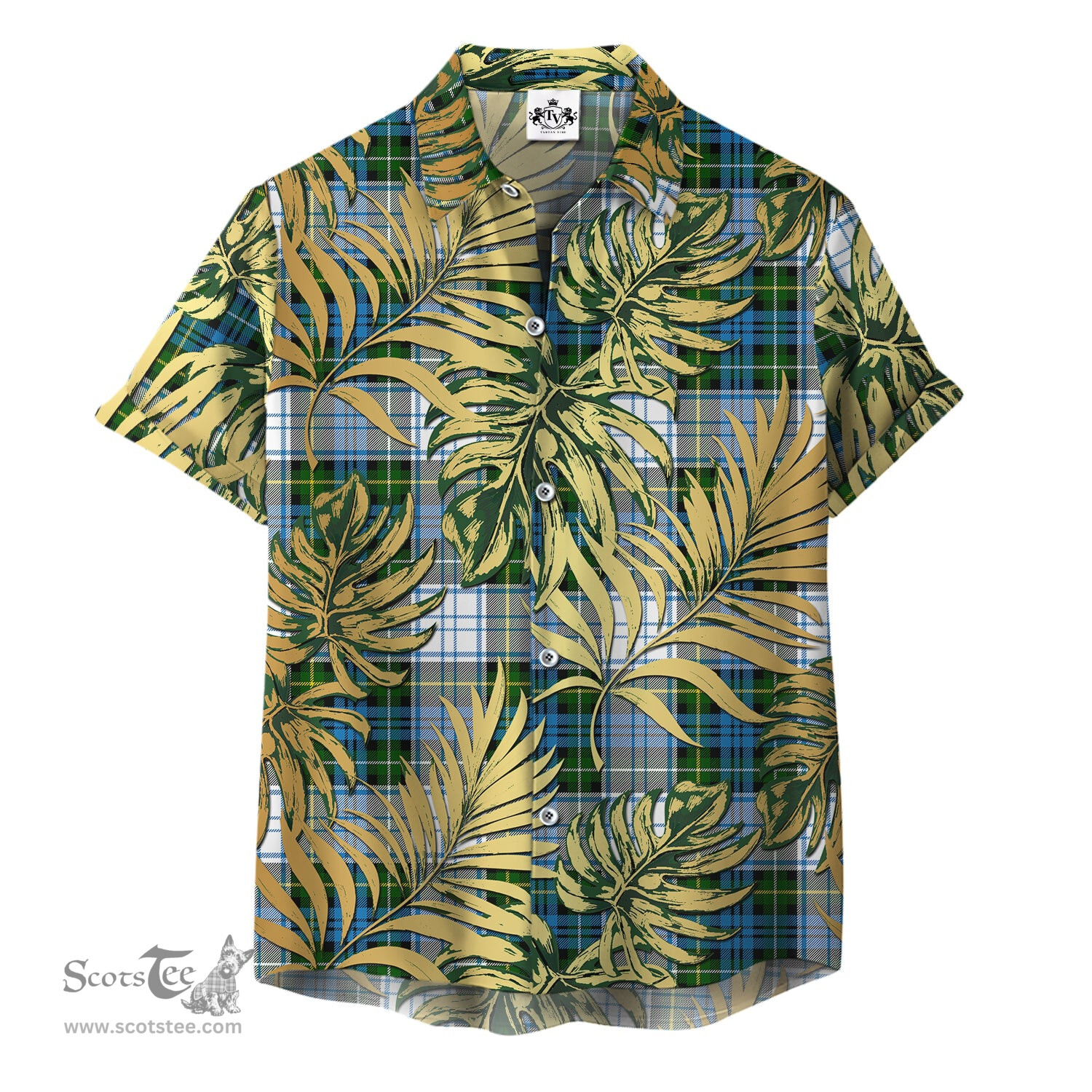 ScotsTee Shop Scottish Campbell Dress 01 Clan Tartan Vintage Leaves Hawaiian Shirt