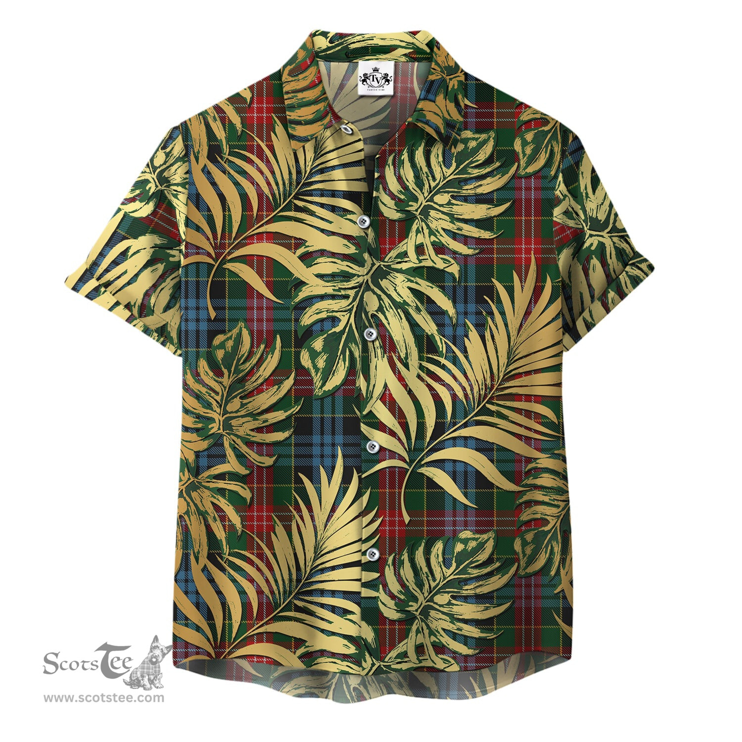 ScotsTee Shop Scottish Cumming 02 Clan Tartan Vintage Leaves Hawaiian Shirt