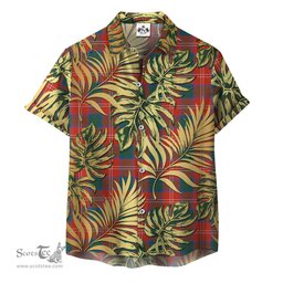 ScotsTee Shop Scottish Chisholm Ancient Clan Tartan Vintage Leaves Hawaiian Shirt