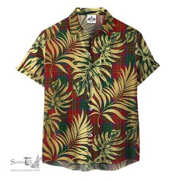 ScotsTee Shop Scottish Connolly Dress Clan Tartan Vintage Leaves Hawaiian Shirt