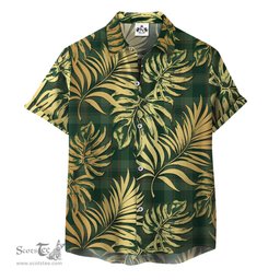 ScotsTee Shop Scottish Donachie of Brockloch Hunting Clan Tartan Vintage Leaves Hawaiian Shirt