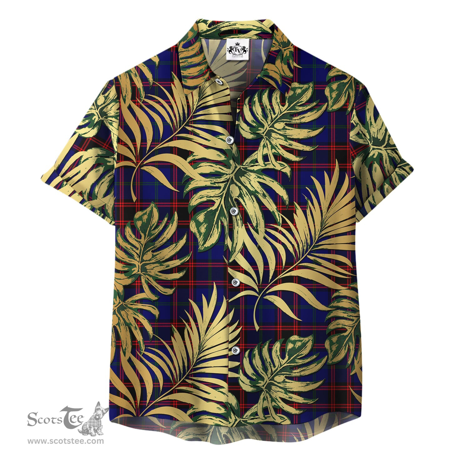 ScotsTee Shop Scottish Home Modern Clan Tartan Vintage Leaves Hawaiian Shirt