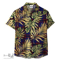 ScotsTee Shop Scottish Home Modern Clan Tartan Vintage Leaves Hawaiian Shirt