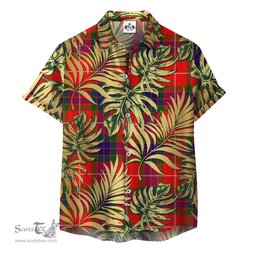 ScotsTee Shop Scottish Fraser Modern Clan Tartan Vintage Leaves Hawaiian Shirt