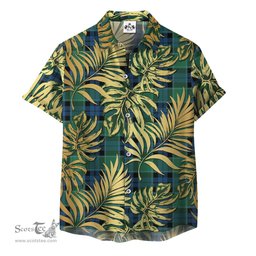 ScotsTee Shop Scottish Graham of Menteith Ancient Clan Tartan Vintage Leaves Hawaiian Shirt