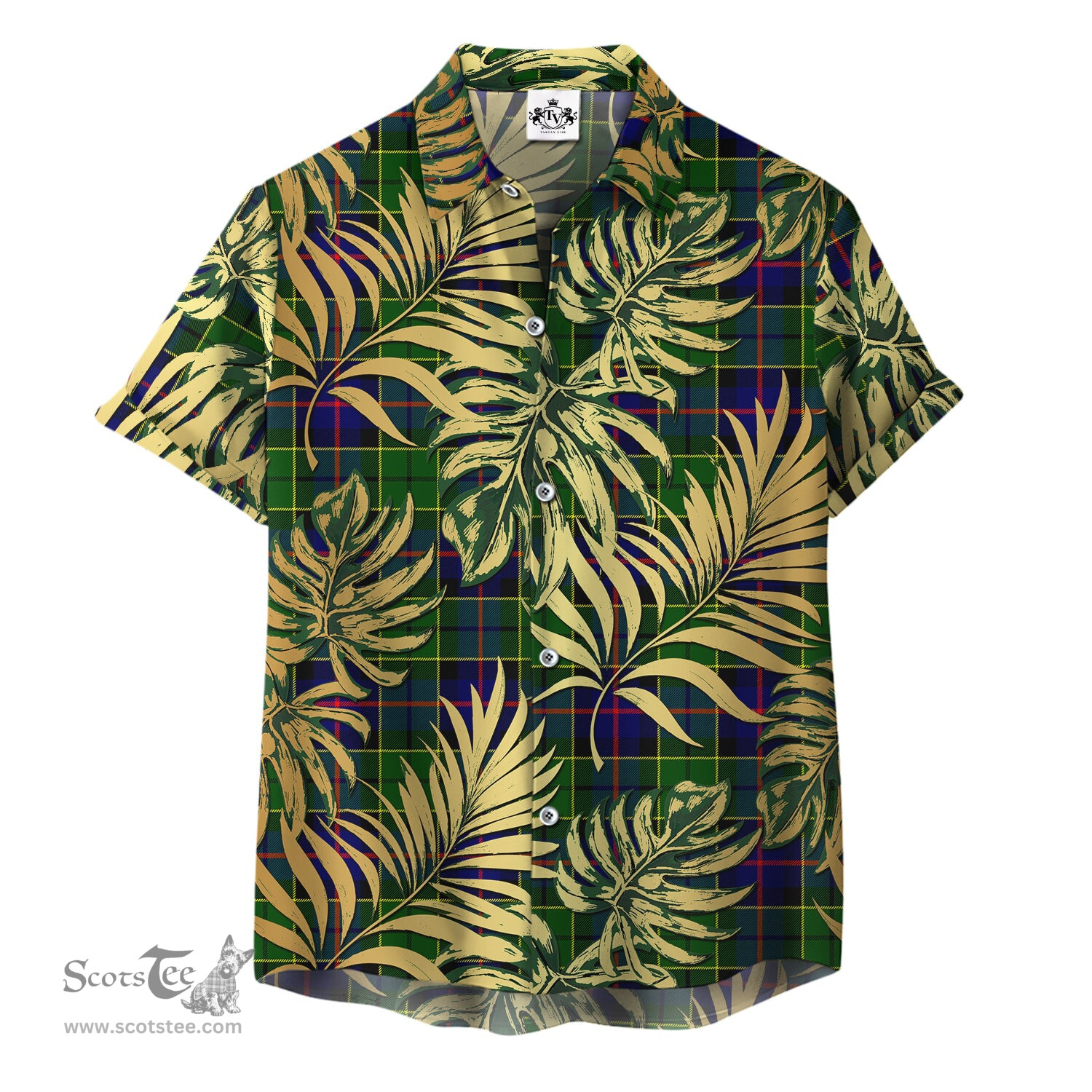 ScotsTee Shop Scottish Forsyth Modern Clan Tartan Vintage Leaves Hawaiian Shirt