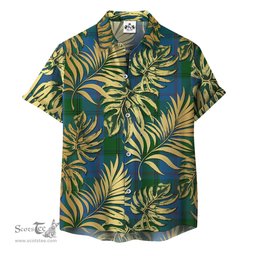 ScotsTee Shop Scottish Greenlaw American Clan Tartan Vintage Leaves Hawaiian Shirt