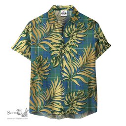 ScotsTee Shop Scottish Hamilton Hunting Ancient Clan Tartan Vintage Leaves Hawaiian Shirt
