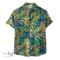 ScotsTee Shop Scottish Flower Of Scotland Clan Tartan Vintage Leaves Hawaiian Shirt
