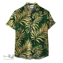 ScotsTee Shop Scottish Dunbar Hunting Clan Tartan Vintage Leaves Hawaiian Shirt
