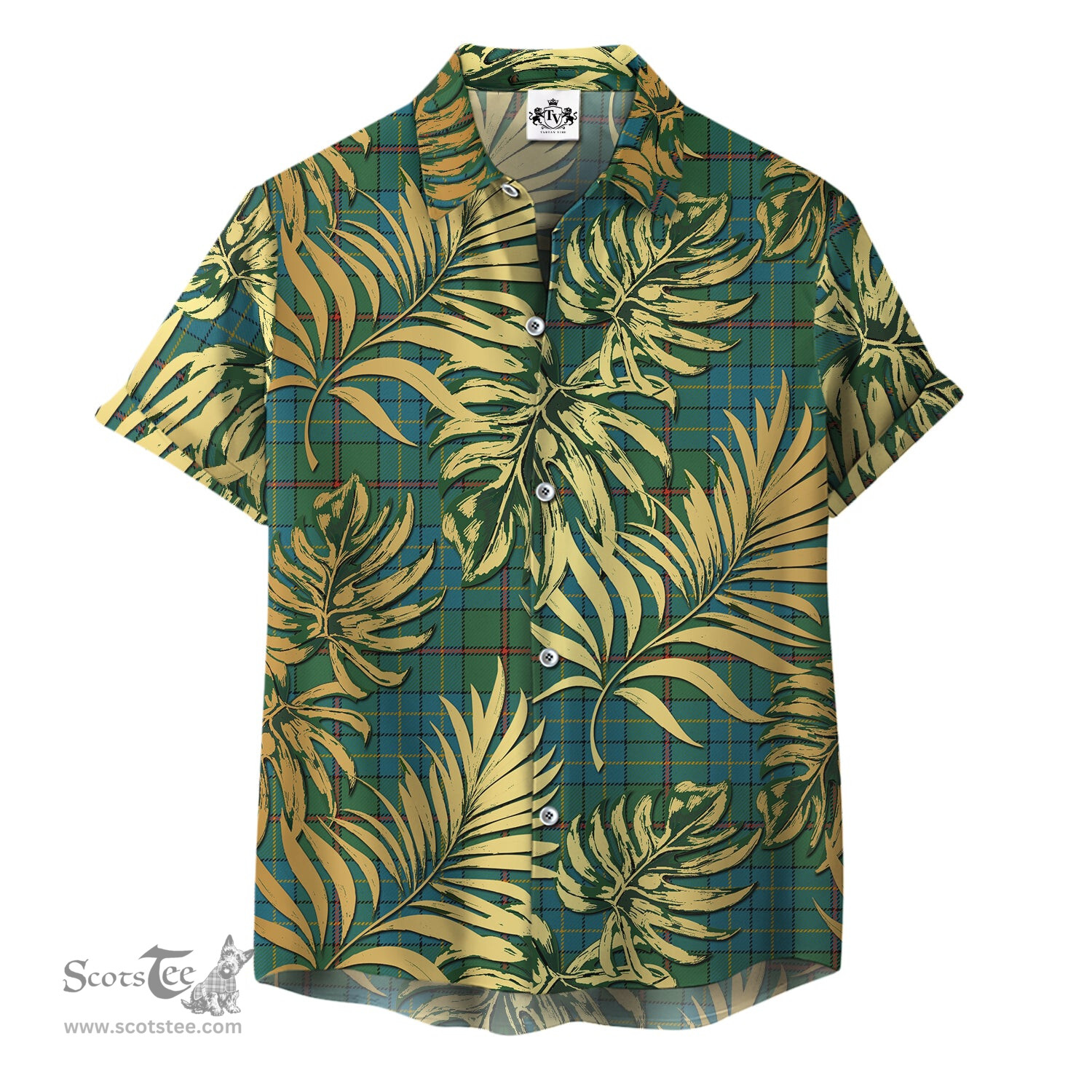 ScotsTee Shop Scottish Fox Ancient Clan Tartan Vintage Leaves Hawaiian Shirt