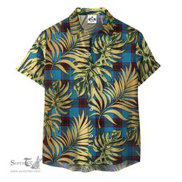 ScotsTee Shop Scottish Home Ancient Clan Tartan Vintage Leaves Hawaiian Shirt