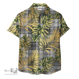 ScotsTee Shop Scottish Glendinning Clan Tartan Vintage Leaves Hawaiian Shirt