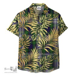 ScotsTee Shop Scottish Gordon Dress 06 Clan Tartan Vintage Leaves Hawaiian Shirt