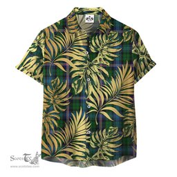 ScotsTee Shop Scottish Gemmell Clan Tartan Vintage Leaves Hawaiian Shirt