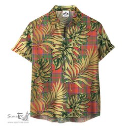 ScotsTee Shop Scottish Grant Ancient Clan Tartan Vintage Leaves Hawaiian Shirt