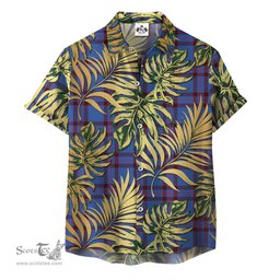 ScotsTee Shop Scottish Elliot Modern Clan Tartan Vintage Leaves Hawaiian Shirt