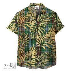 ScotsTee Shop Scottish Gayre Clan Tartan Vintage Leaves Hawaiian Shirt