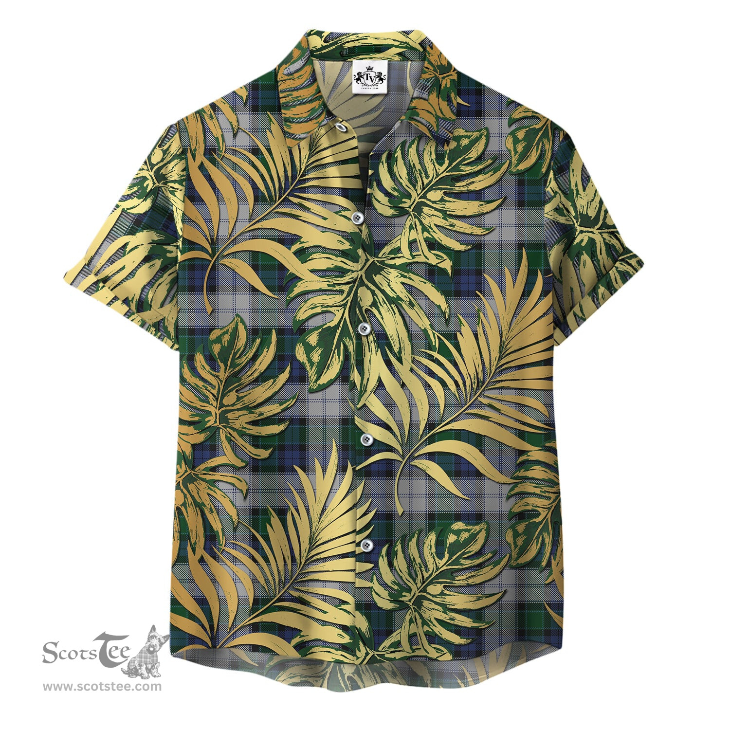 ScotsTee Shop Scottish Graham Dress Clan Tartan Vintage Leaves Hawaiian Shirt