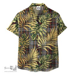 ScotsTee Shop Scottish Douglas Ancient Dress Clan Tartan Vintage Leaves Hawaiian Shirt