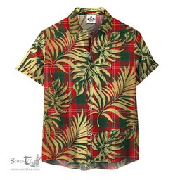 ScotsTee Shop Scottish Fenton Clan Tartan Vintage Leaves Hawaiian Shirt