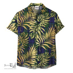 ScotsTee Shop Scottish Forth Clan Tartan Vintage Leaves Hawaiian Shirt