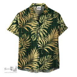 ScotsTee Shop Scottish Graham Clan Tartan Vintage Leaves Hawaiian Shirt