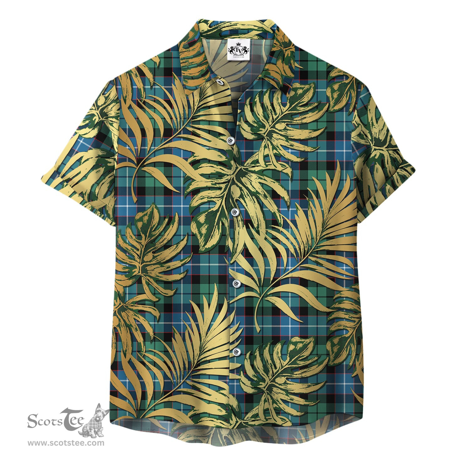 ScotsTee Shop Scottish Galbraith Ancient Clan Tartan Vintage Leaves Hawaiian Shirt