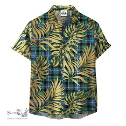ScotsTee Shop Scottish Galbraith Ancient Clan Tartan Vintage Leaves Hawaiian Shirt