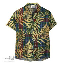 ScotsTee Shop Scottish Gordon 03 Clan Tartan Vintage Leaves Hawaiian Shirt