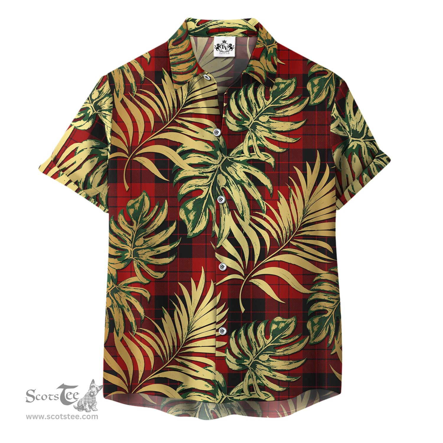 ScotsTee Shop Scottish Erskine Paton Clan Tartan Vintage Leaves Hawaiian Shirt