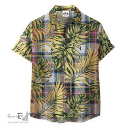 ScotsTee Shop Scottish Dennistoun Clan Tartan Vintage Leaves Hawaiian Shirt