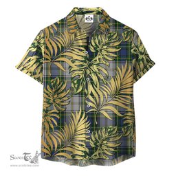 ScotsTee Shop Scottish Gordon Dress 04 Clan Tartan Vintage Leaves Hawaiian Shirt